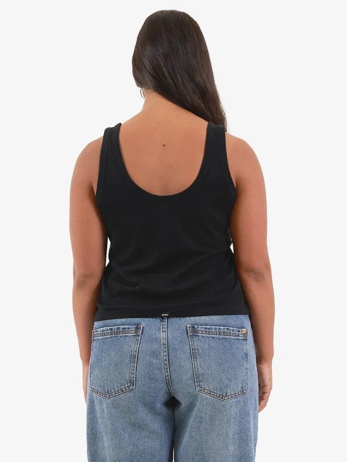 Womens Hemp Classic Tank Black Thrills Tops and Tees