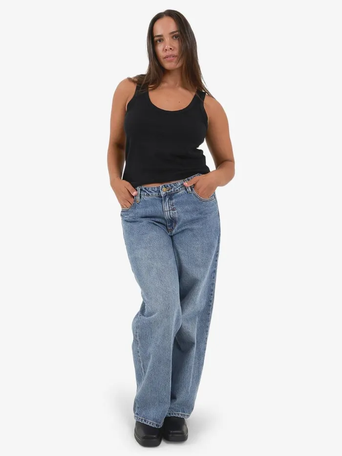 Womens Hemp Classic Tank Black Thrills Tops and Tees