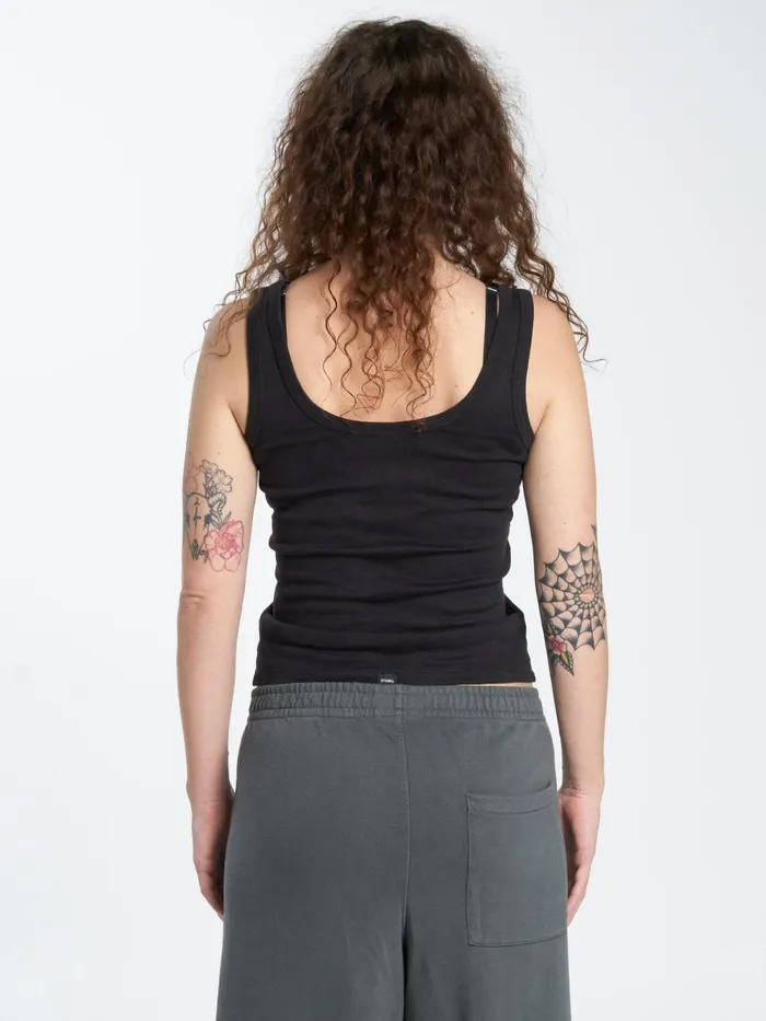 Womens Hemp Classic Tank Black Thrills Tops and Tees