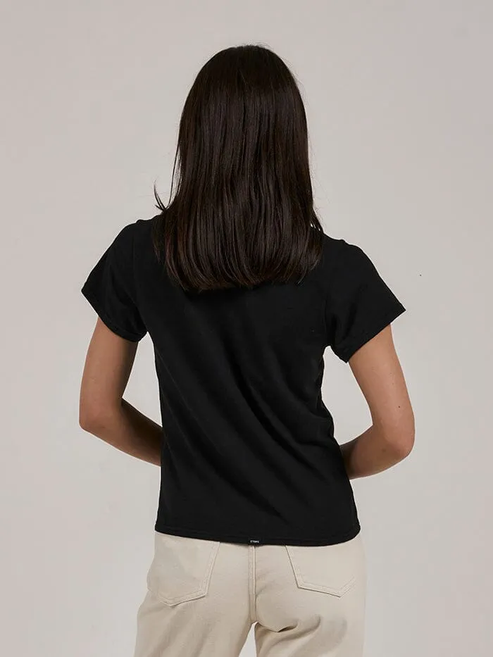 Womens Hemp Everyday Tee Black Thrills Tops and Tees