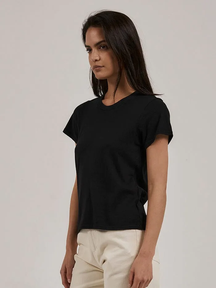 Womens Hemp Everyday Tee Black Thrills Tops and Tees