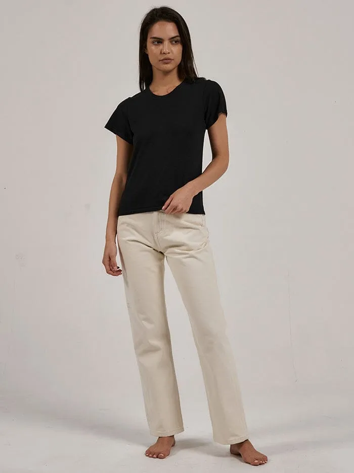 Womens Hemp Everyday Tee Black Thrills Tops and Tees