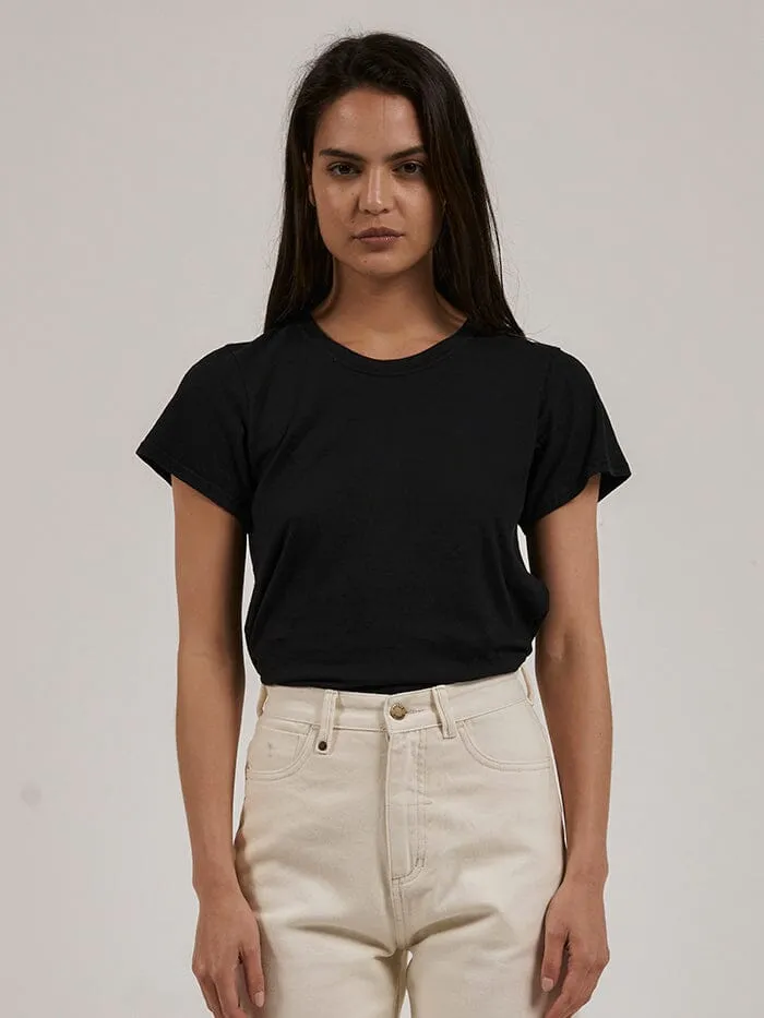 Womens Hemp Everyday Tee Black Thrills Tops and Tees