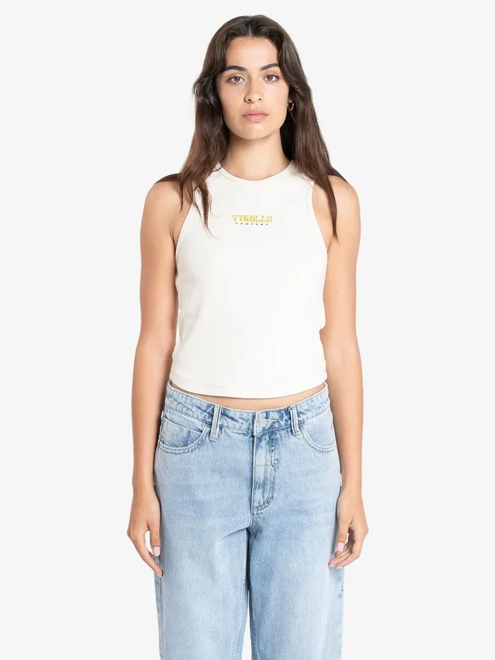 Womens High Standards Curve Tank Cashew Thrills Tops and Tees