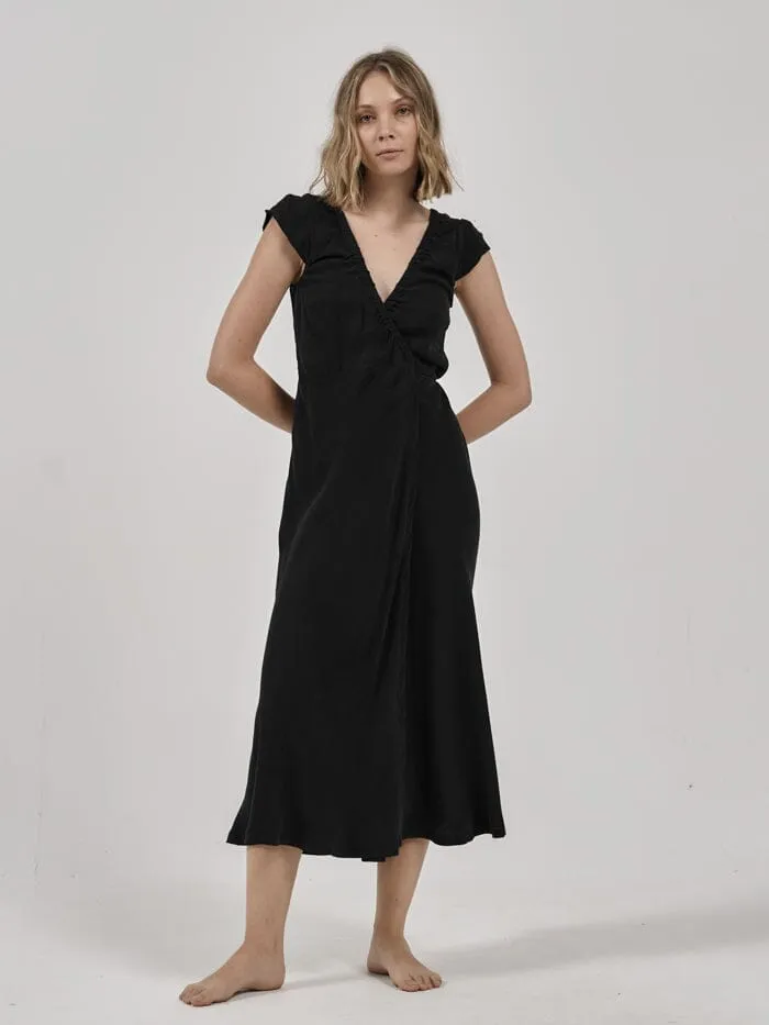 Womens Indra Wrap Dress Antique Black Thrills Dresses