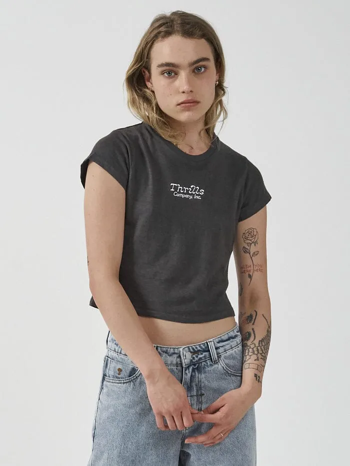 Womens Intuition Hemp Mini Tee Merch Black Thrills Tops and Tees
