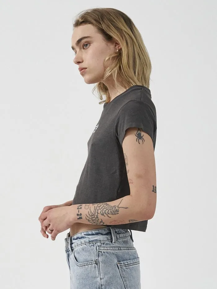 Womens Intuition Hemp Mini Tee Merch Black Thrills Tops and Tees