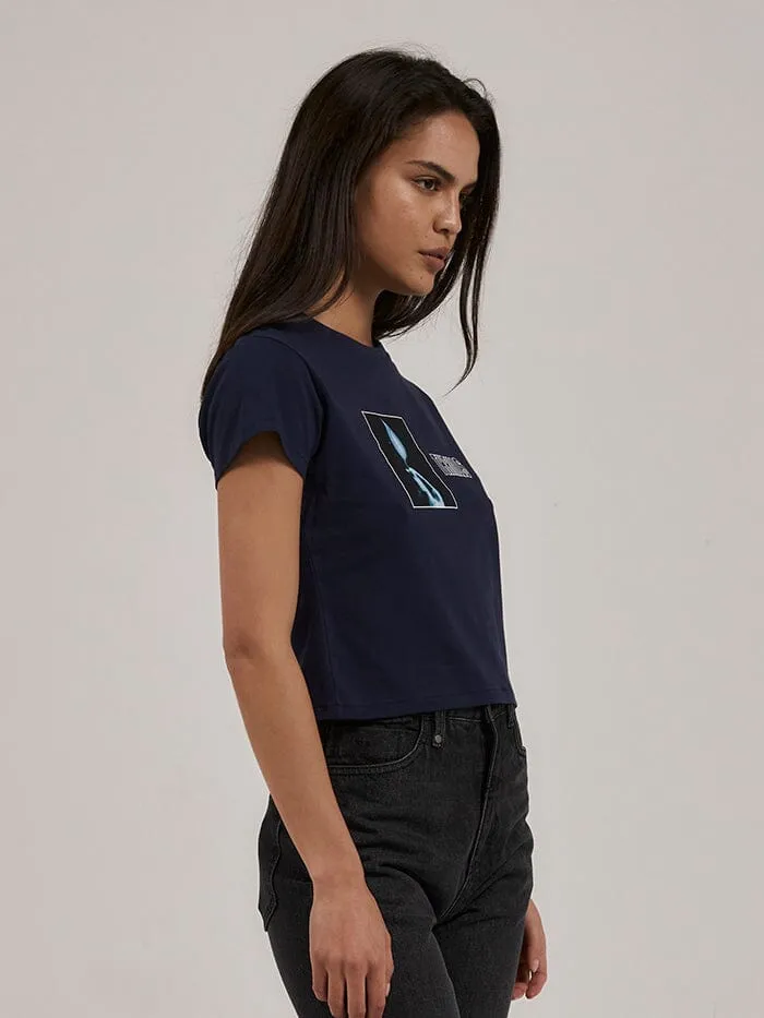 Womens Lucky Strike Mini Tee Blue Rinse Thrills Tops and Tees