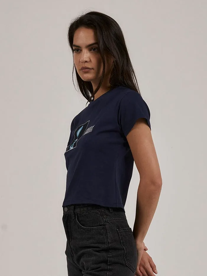 Womens Lucky Strike Mini Tee Blue Rinse Thrills Tops and Tees