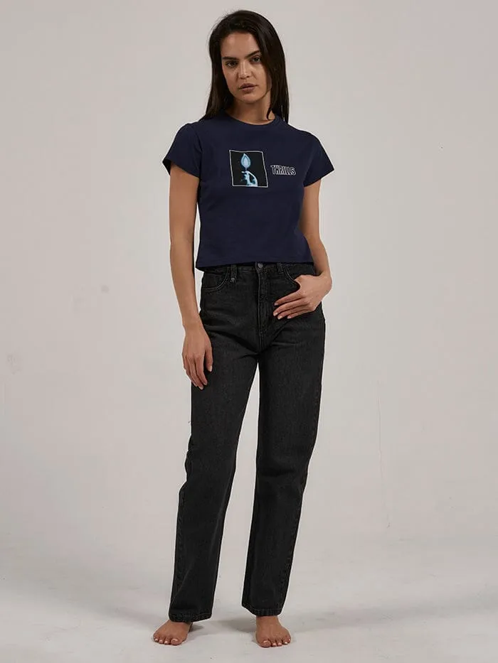Womens Lucky Strike Mini Tee Blue Rinse Thrills Tops and Tees