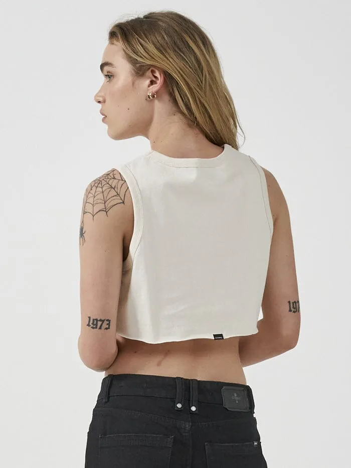 Womens Luxury Super Crop Tank Unbleached Thrills Tops and Tees