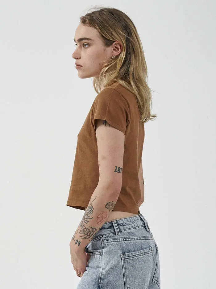 Womens Minimal Mini Tee Bronze Thrills Tops and Tees