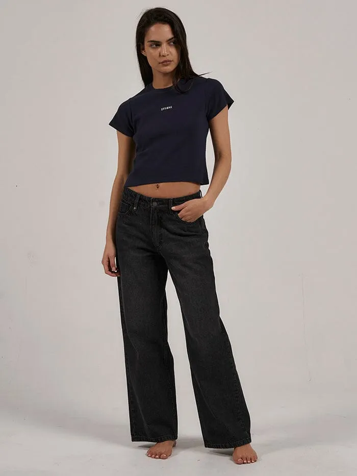 Womens Minimal Mini Tee Station Navy Thrills Tops and Tees