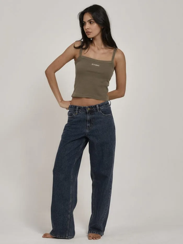 Womens Minimal Rib Singlet Dune Thrills Tops and Tees