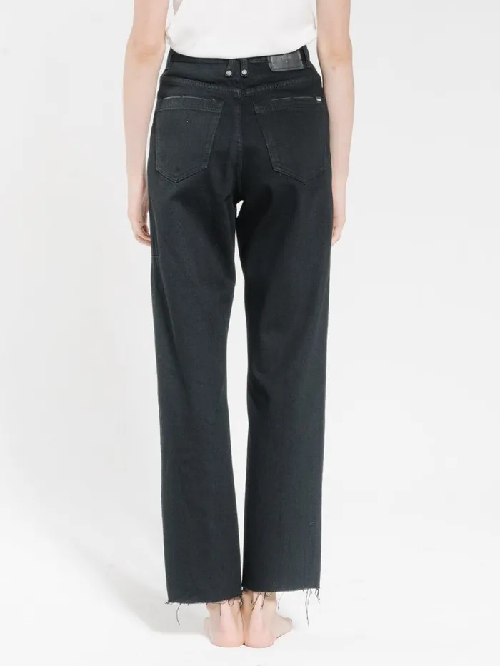 Womens Paige Jean Black Rinse Thrills High Waisted Jeans
