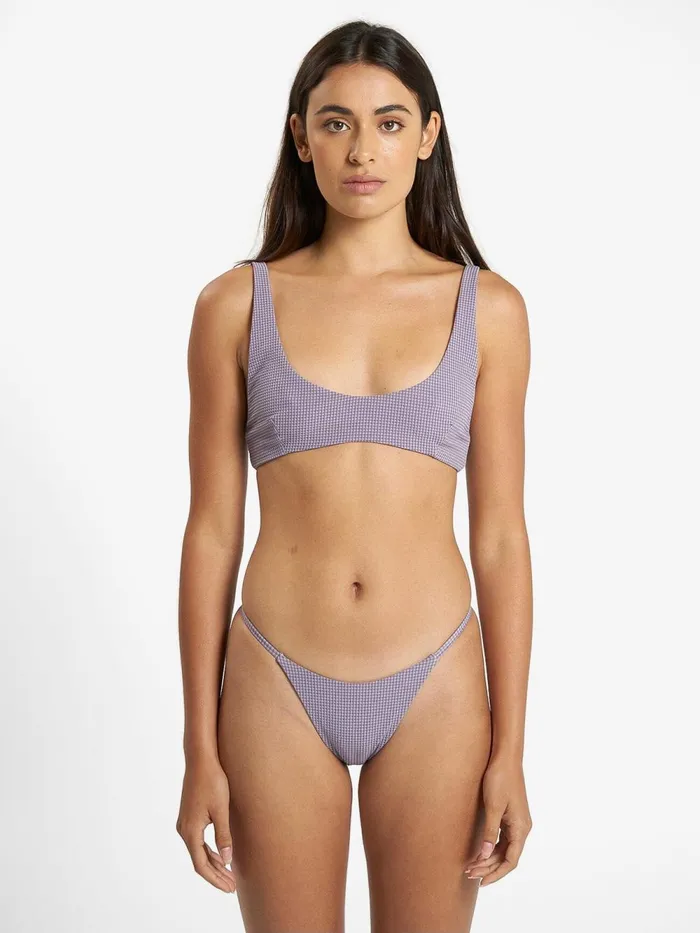 Womens Paradise Code Plunge Bikini Top Storm Grey Thrills Swim