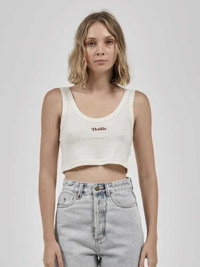 Womens Paradise Hemp Crop Retro Tank Tofu Thrills Tops and Tees