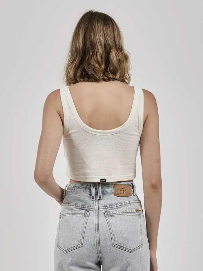 Womens Paradise Hemp Crop Retro Tank Tofu Thrills Tops and Tees