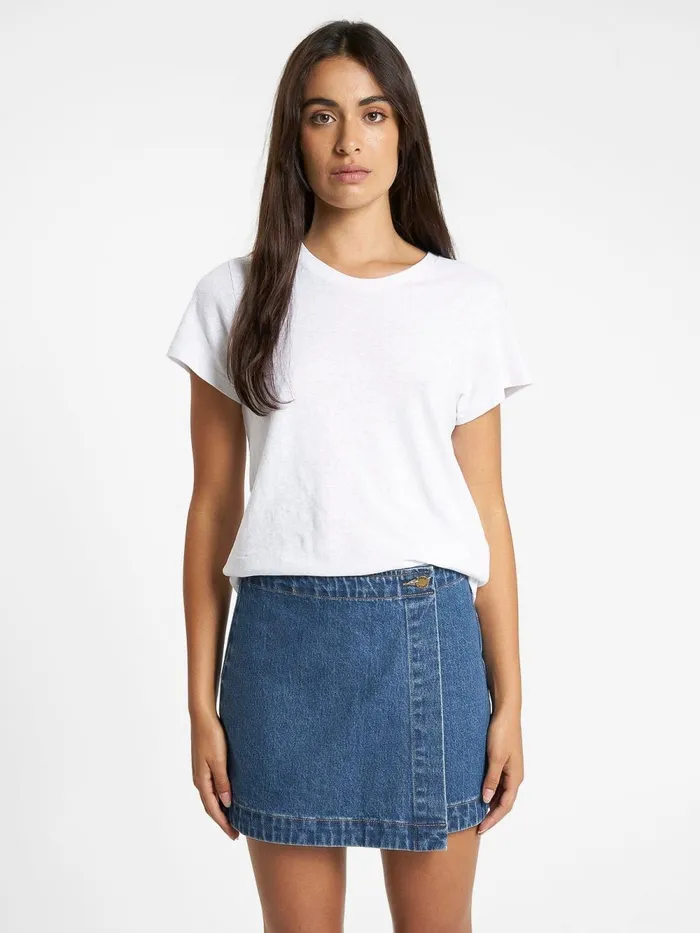 Womens Peyton Wrap Skirt Rinsed Blue Thrills Skirts