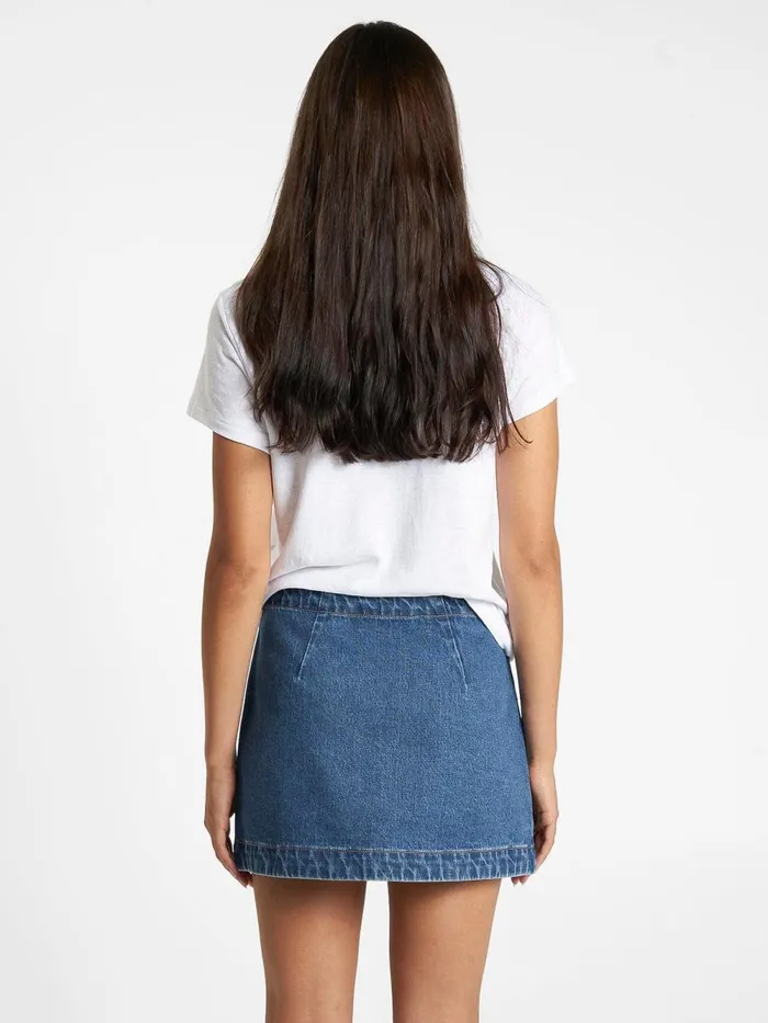 Womens Peyton Wrap Skirt Rinsed Blue Thrills Skirts