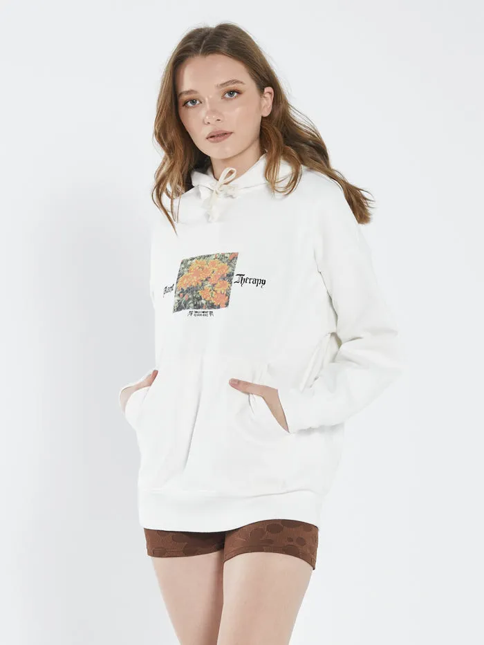 Womens Plant Therapy Fleece Hood Unbleached Thrills Sweaters and Fleece