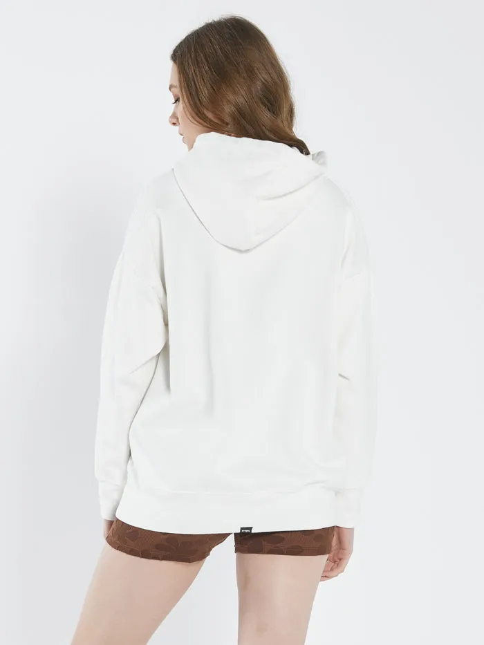 Womens Plant Therapy Fleece Hood Unbleached Thrills Sweaters and Fleece