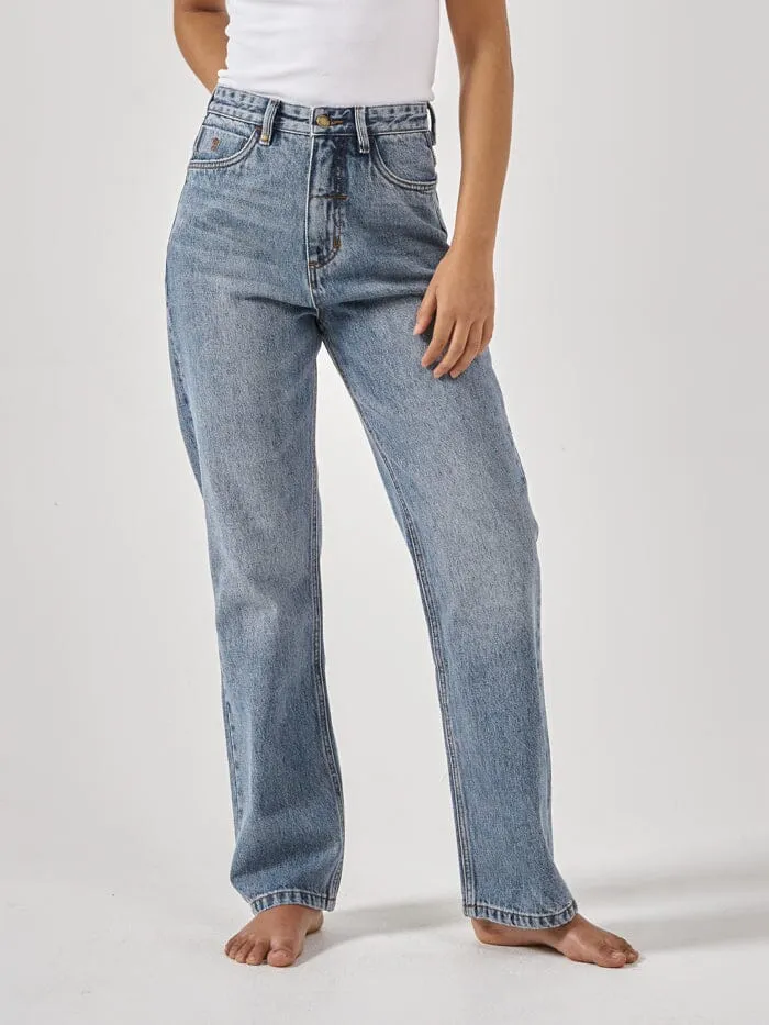 Womens Pulp Jean Weathered Blue Thrills High Waisted Jeans