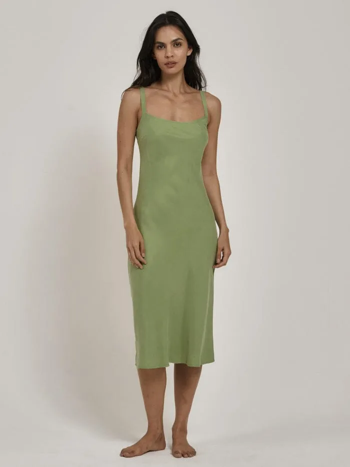 Womens Sasha Slip Dress Kiwi Green Thrills Dresses