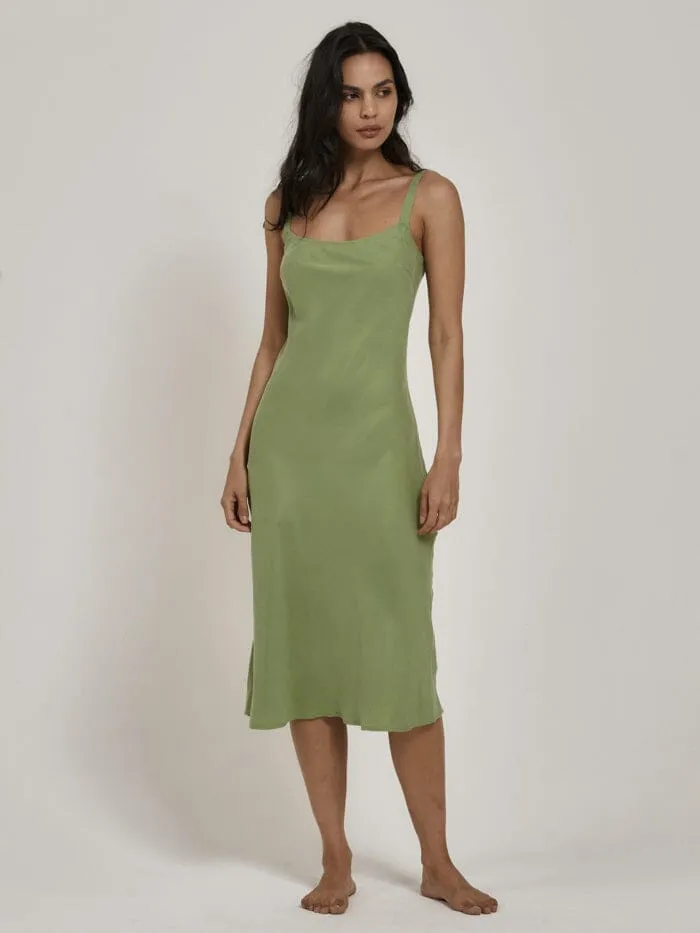 Womens Sasha Slip Dress Kiwi Green Thrills Dresses