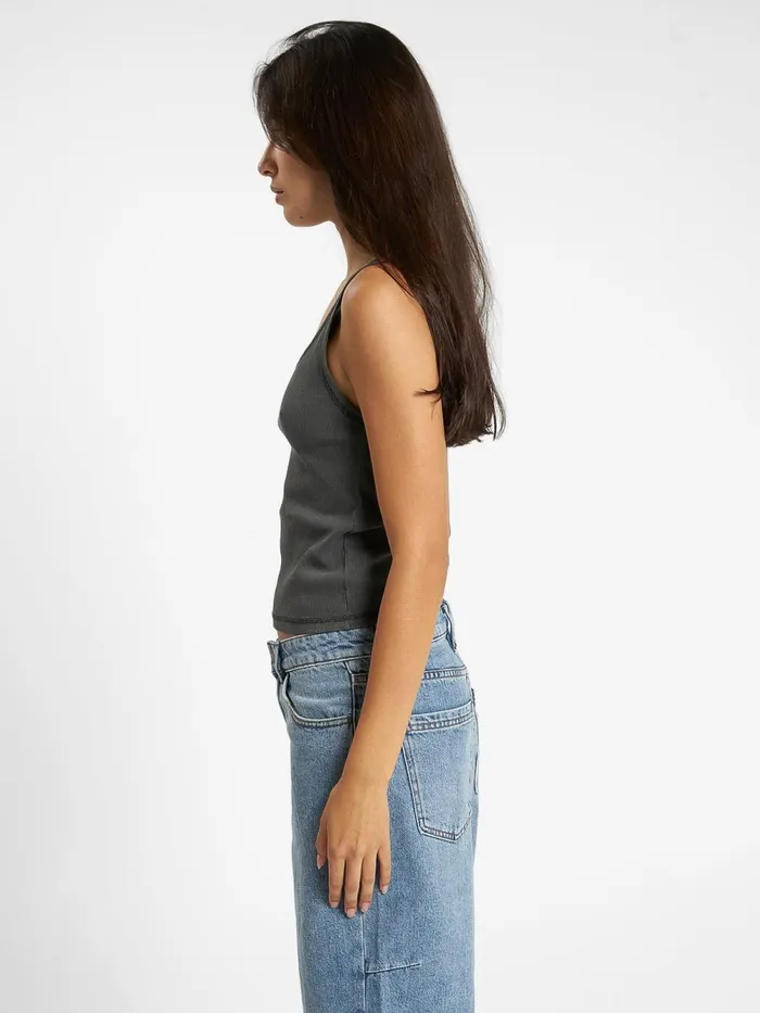 Womens Sessions Rib Singlet Merch Black Thrills Tops and Tees