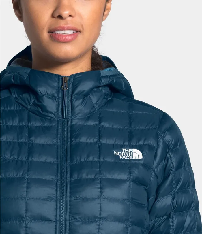 Womens ThermoBall Eco Hoodie Blue Wing Teal Mattemallard Blue Vapor Ikat Print The North Face Insulated and Down Jackets