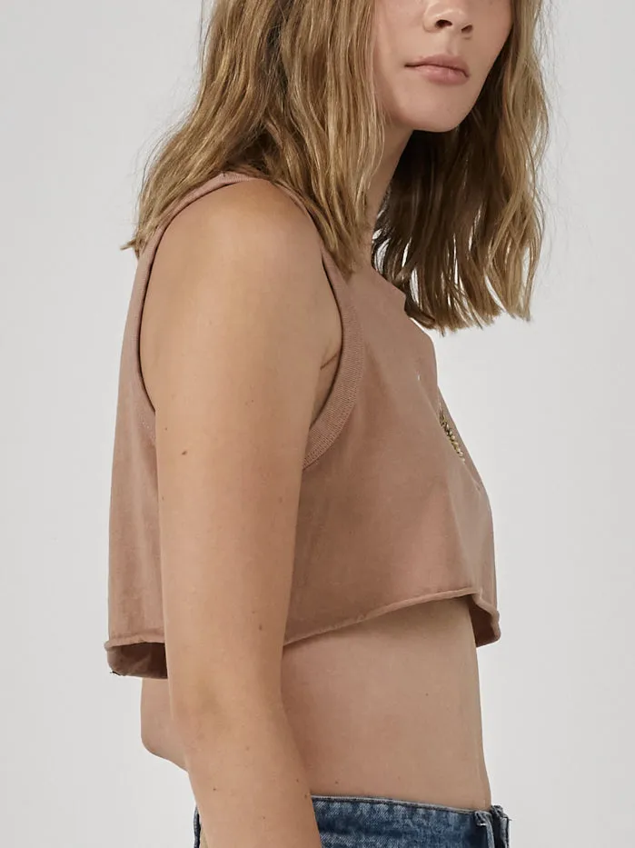 Womens Wind Beneath Super Crop Tank Cork Thrills Tops and Tees