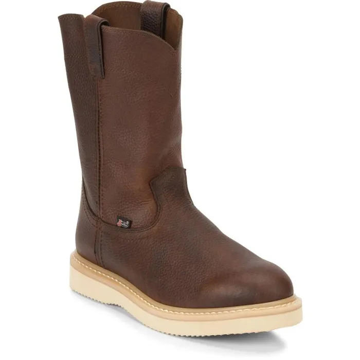 Work Men Justin Boots Axe 10034 Work Boot Wedge Light Brown 040brown041