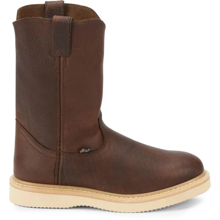 Work Men Justin Boots Axe 10034 Work Boot Wedge Light Brown 040brown041