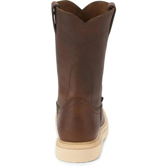 Work Men Justin Boots Axe 10034 Work Boot Wedge Light Brown 040brown041