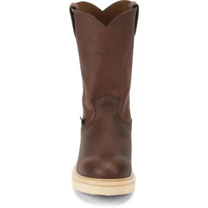 Work Men Justin Boots Axe 10034 Work Boot Wedge Light Brown 040brown041