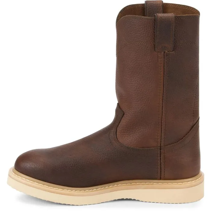 Work Men Justin Boots Axe 10034 Work Boot Wedge Light Brown 040brown041