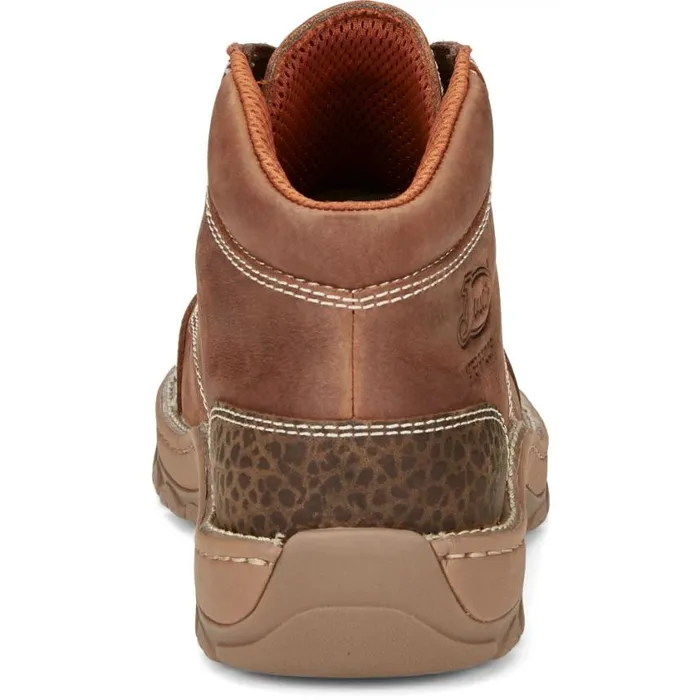 Work Men Justin Boots Corbett 5034 LaceUp Waterproof Work Boot Barley Brown 040brown041