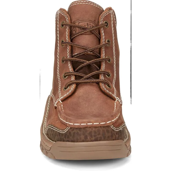 Work Men Justin Boots Corbett 5034 LaceUp Waterproof Work Boot Barley Brown 040brown041