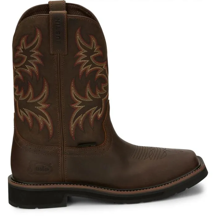 Work Men Justin Boots Driller 11034 Steel Toe Work Boot Dark Brown 040brown041