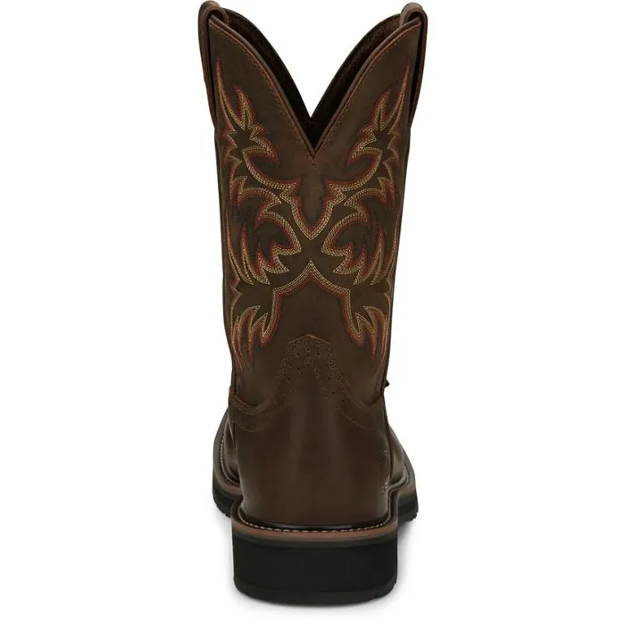 Work Men Justin Boots Driller 11034 Steel Toe Work Boot Dark Brown 040brown041