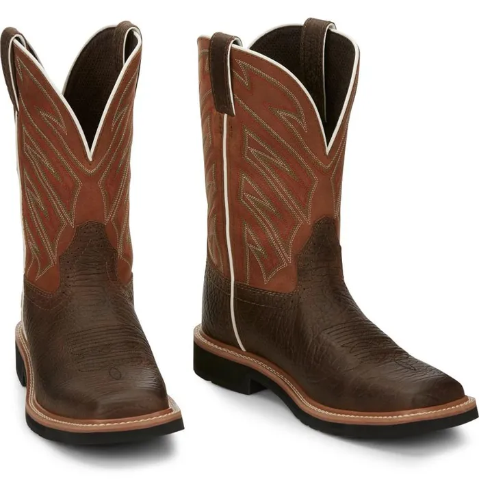 Work Men Justin Boots Electrician 11034 Work Boot Brown