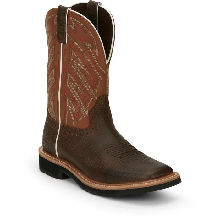 Work Men Justin Boots Electrician 11034 Work Boot Brown