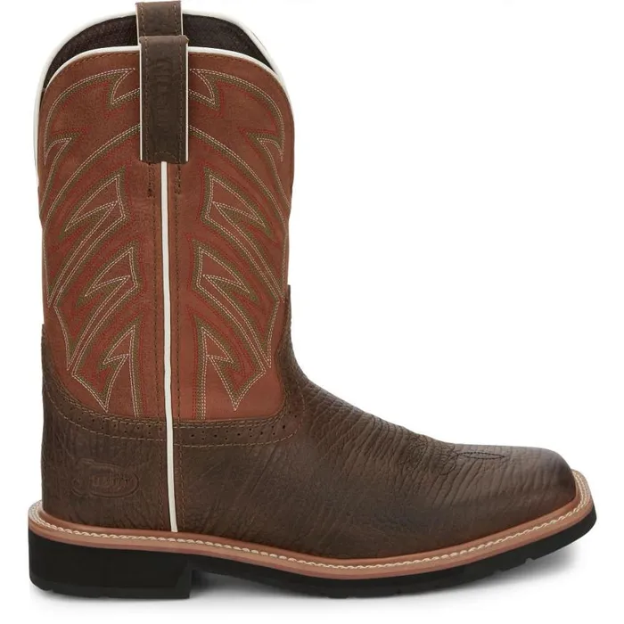 Work Men Justin Boots Electrician 11034 Work Boot Brown