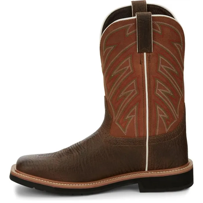 Work Men Justin Boots Electrician 11034 Work Boot Brown