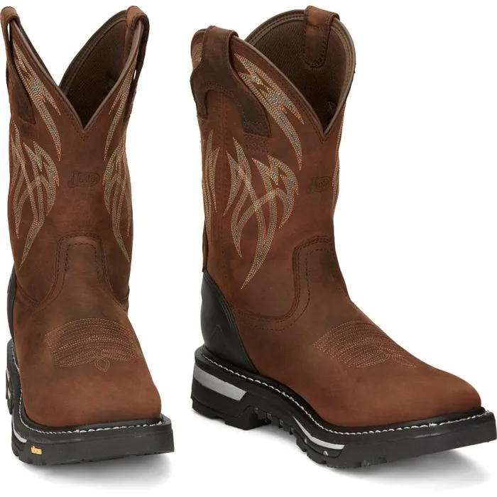 Work Men Justin Boots Frontline Hiviz 11 Waterproof Work Boot Walnut Brown 040brown041 Work Men Justin Boots Frontline Hiviz 11 Waterproof Work Boot Walnut Brown 040brown041