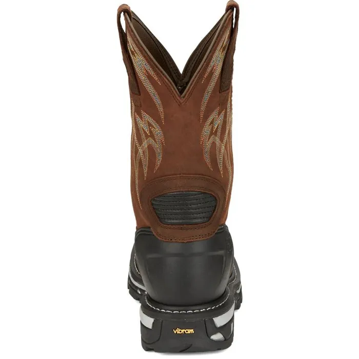 Work Men Justin Boots Frontline Hiviz 11 Waterproof Work Boot Walnut Brown 040brown041
