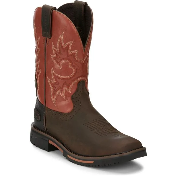 Work Men Justin Boots Joist 11034 Waterproof Work Boot Rustic Brown 040brown041