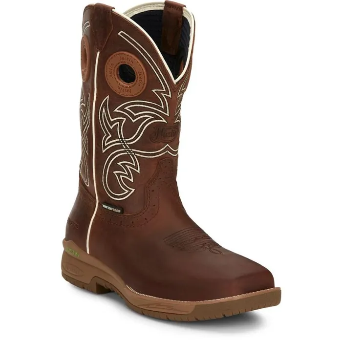Work Men Justin Boots Nitread 11034 Nano Composite Toe Waterproof Work Boot Spice Brown 040brown041