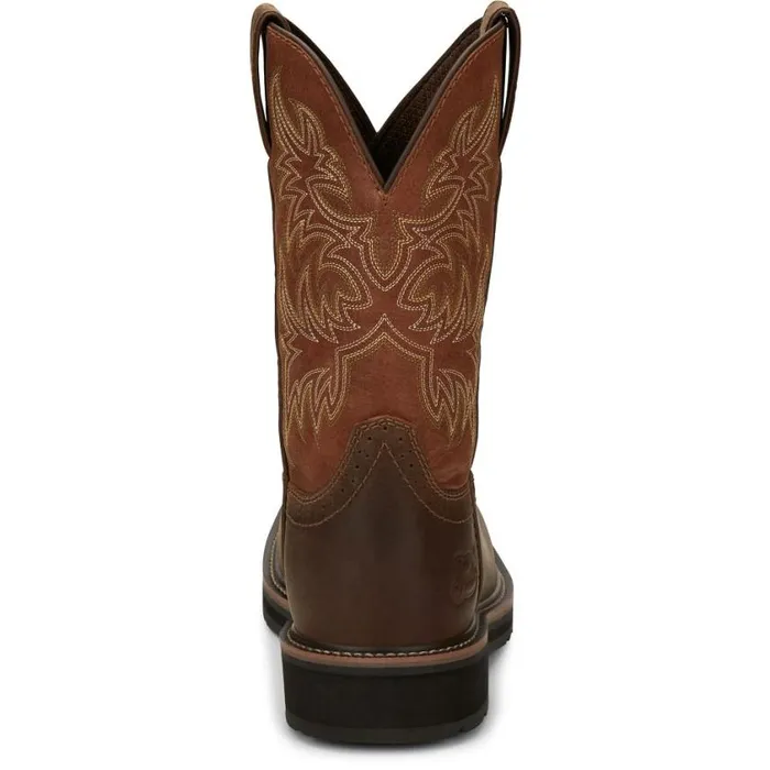 Work Men Justin Boots Switch 11034 Composite Toe Work Boot Brown